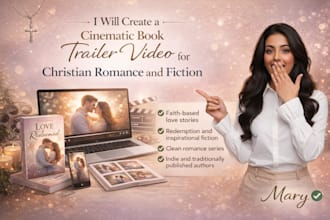 bring your christian romance or fiction book to life with a cinematic trailer