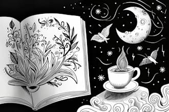 draw doodle line art for book, poetry, chapter headings