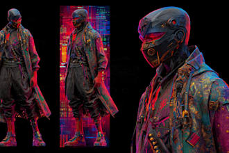 design fantasy and cyberpunk character