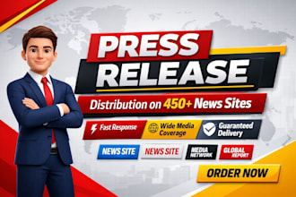 do press release writing,distribute, pr services with social media marketing