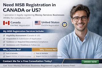do fast msb registration, fincen and fintrac compliance, banking solutions