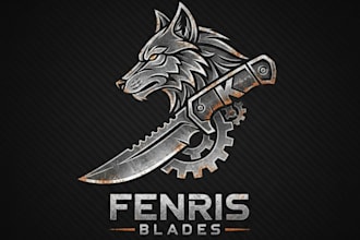 design a bold and sharp knife brand logo for your business