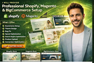 do magento bigcommerce shopify online store website, bigcommerce seo and bug fix