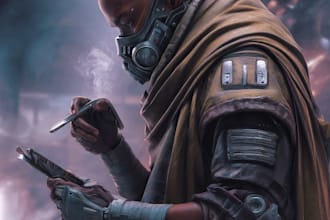 sci fi character illustration or sci fi character art