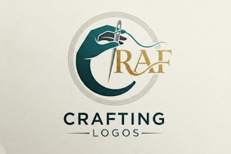 design a creative and handmade style crafting logo for your brand