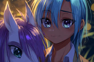 draw a pony character or any cartoon characterfor you