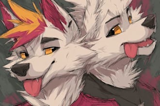 draw custom oc furry art, anthro, fursona and sfw with anime or chibi style