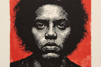 make a linocut portrait