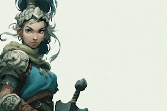 draw a fantasy character for dnd, pathfinder, etc