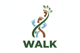 design a creative and professional walk logo for your brand