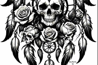 design a unique and mystical dream catcher logo for your brand