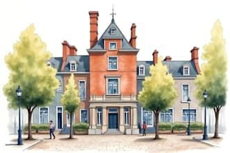 paint a watercolor house portrait or city space illustration