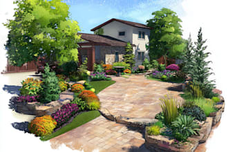 design front yard, backyard, home garden as landscape architect