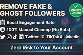 remove fake followers and unfollow on instagram, twitter, tiktok, and linkedin