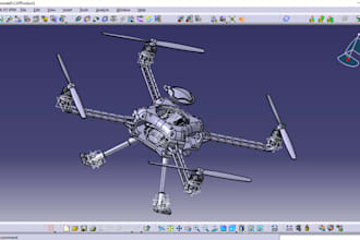 aerospace cad design,3d drone design,uav,vtol in catia for cnc machine step file