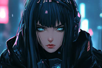 make cyberpunk character art