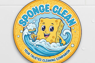 design a creative and unique sponge brand logo for your business