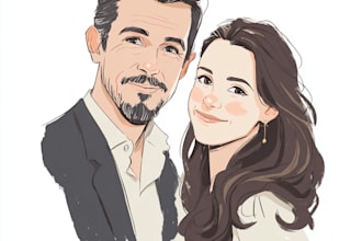 draw couple portrait illustration