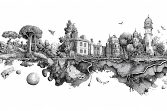 draw a pen and ink illustration