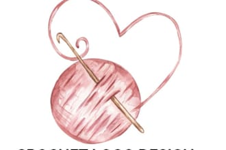 design a unique and charming crochet logo for your brand