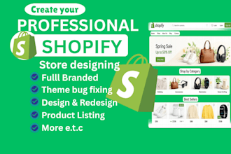 design or redesign shopify e commerce store professionally