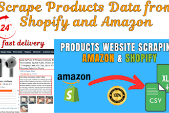 do scrape products data from shopify and amazon