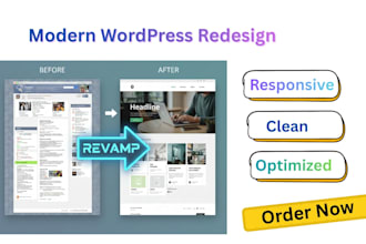 redesign, revamp and modernize wordpress site with elementor