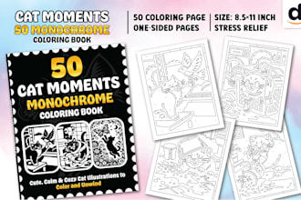 create custom monochrome coloring pages for amazon KDP