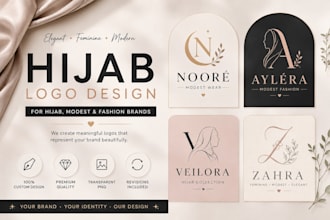 design a luxury feminine logo for hijab or fashion brand