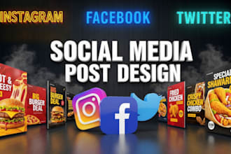 design eye catching social media post for instagram facebook and twitter
