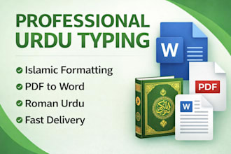 do professional urdu typing and islamic content formatting