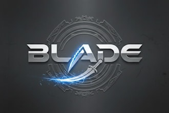 design a powerful and sharp blade logo for your brand