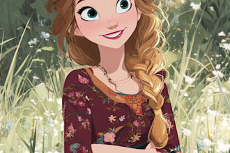 make your photo into a disney style cartoon portrait
