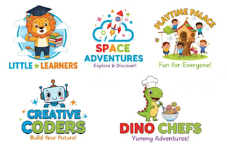 do minimalist modern childcare, education kids, children logo design