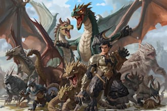 draw cartoon for character, monster, dragon