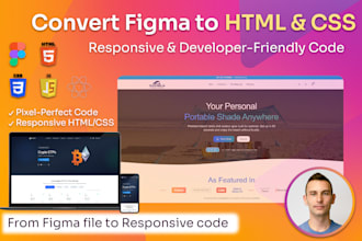 convert figma design to responsive HTML CSS