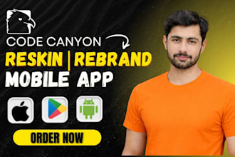 reskin, rebrand and redesign your codecanyon mobile app
