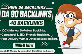 manual high authority da 90 plus SEO dofollow backlinks