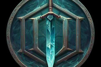 make a fantasy game logo and branding