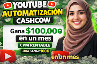 canal de automatizacion de yt cashcow con CPM rentable para ganar 100k en un mes