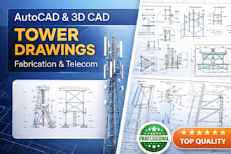 design telecom tower, monopole, fabrication drawings in autocad