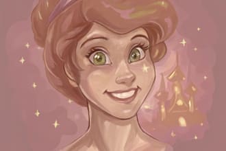 beautiful portrait in disney cartoon