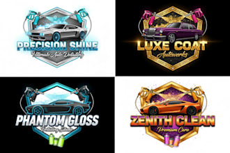 create automotive repair, car racing and car wash logo design