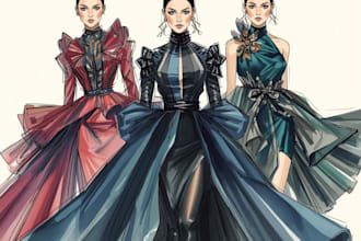 draw a fashion illustration or sketch