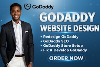 godaddy website design, godaddy website redesign and develop godaddy website