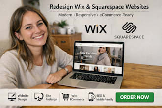 redesign wix and squarespace website design wix ecommerce website