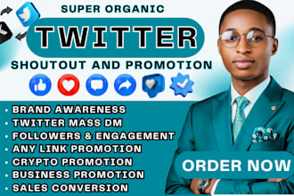 organic shoutout website share link promotion to 500m USA UK ca twitter audience