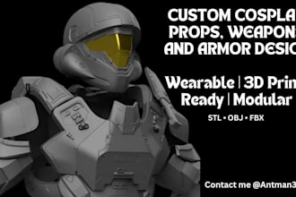 create custom 3d wearable anime cosplay armor  and props