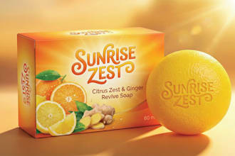 design a premium soap label and packaging for your brand
