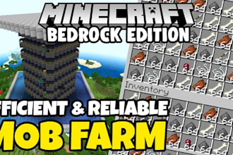 be your minecraft assistance in building, any type of mob farm bedrock or java